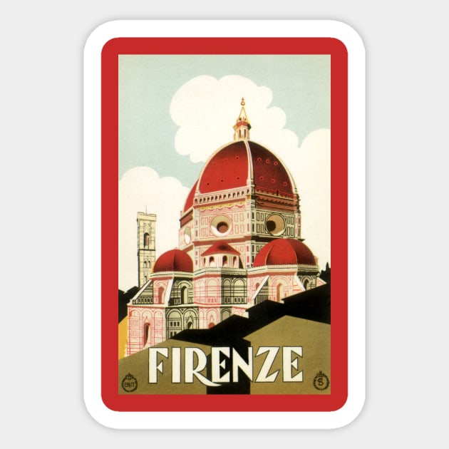 Vintage Travel Poster, the Duomo in Florence, Italy Sticker by MasterpieceCafe